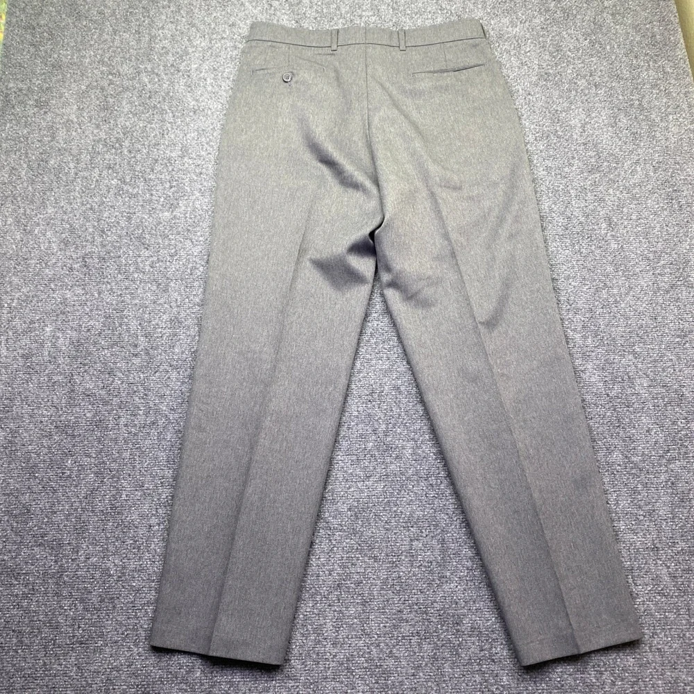 Vintage Levis Action Slacks Men Sz 34 Gray Polyester Straight Leg Pants USA 1991
